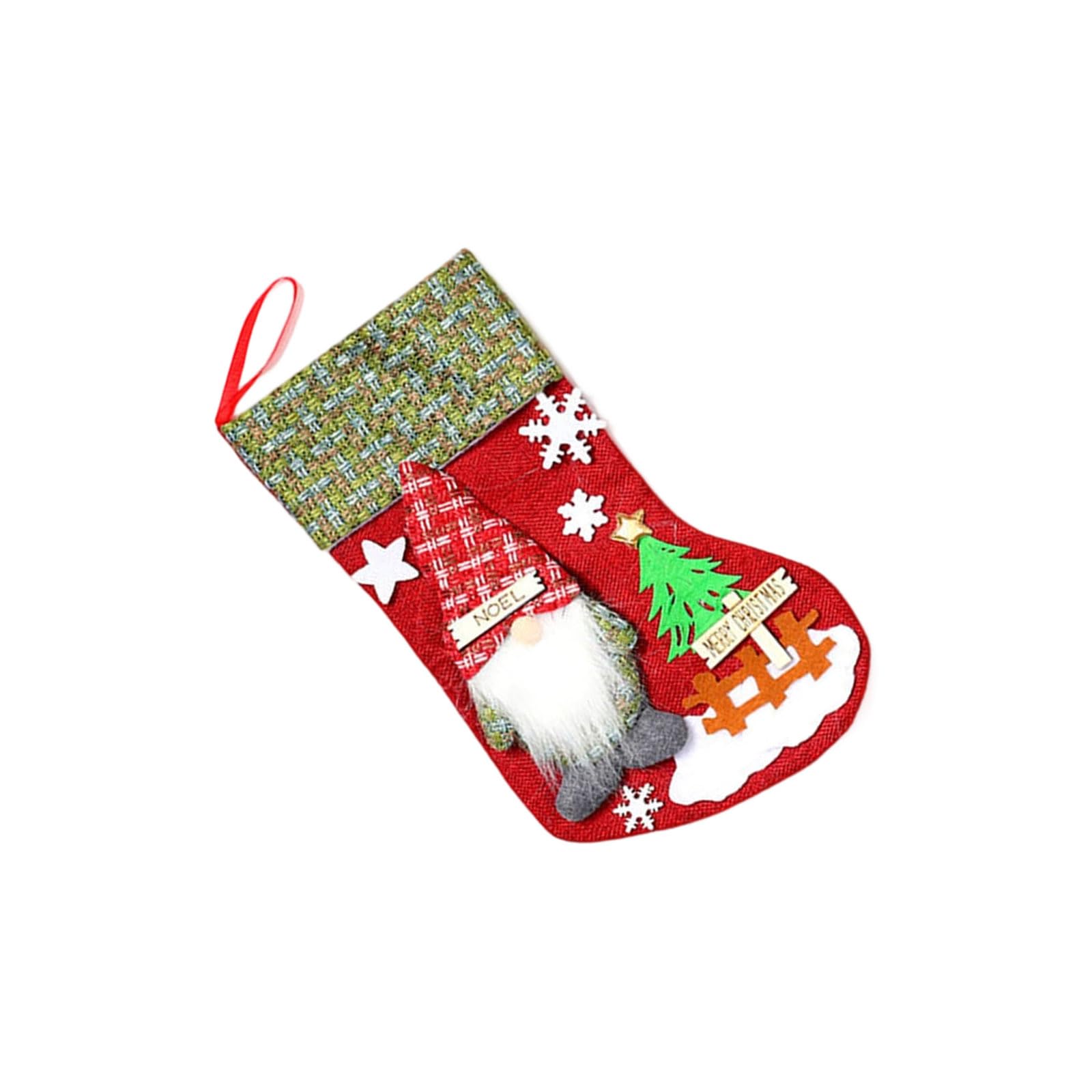 Woedpez Lovely Christmas Hanging Socks Stockings Candy Gift Bag Decorations for Home Party Decoration