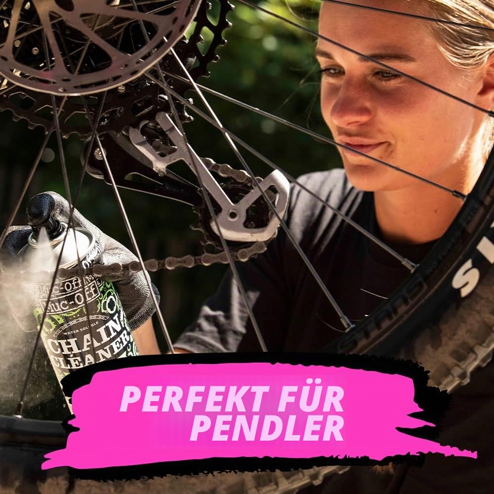 Muc-Off Fahrradpflegeset, komplettes Pflegeset zur Reinigung und Pflege Aller Arten von Fahrrädern, inklusive Fahrradreiniger, Kettenreiniger und Trockenkettenschmiermittel