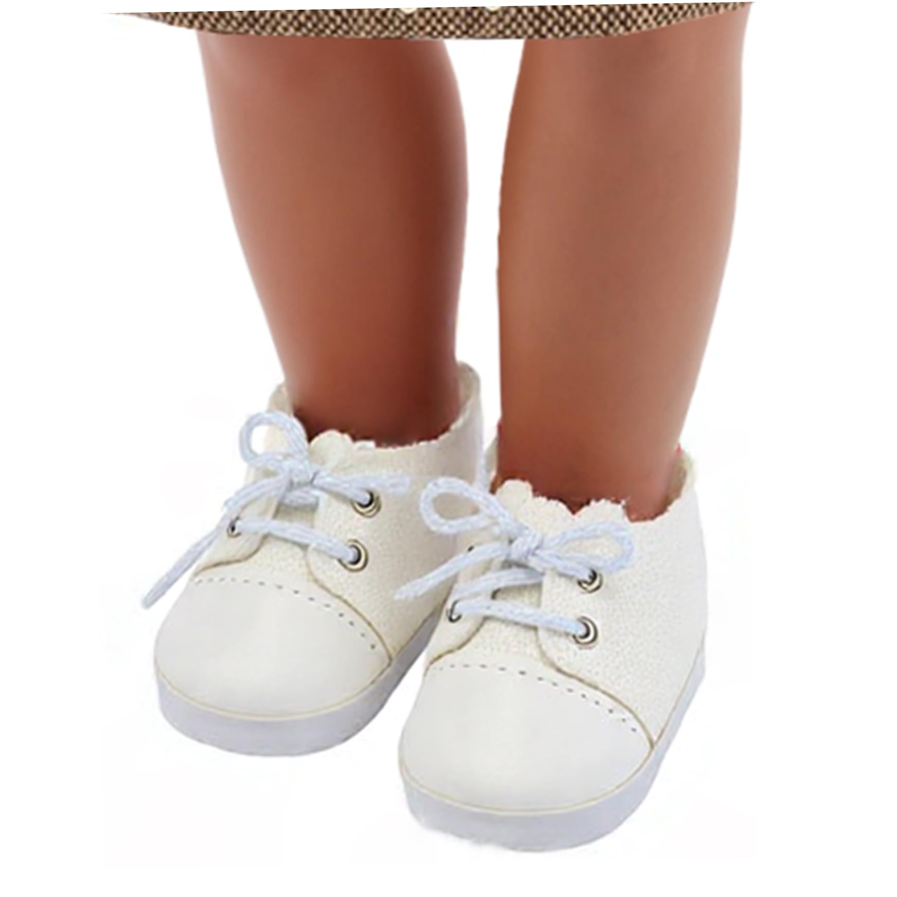 Scarpe da Bambola da 18 Pollici 1 Paio di Scarpe da Bambola in Tessuto Bianco per Bambole da 18 Pollici con Lacci Accessori Decorativi Fai da Te per Giochi di finzione, Esposizione