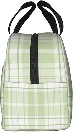 Miniatura 9 de DADABULIU Lonchera térmica verde con margaritas para adultos, niños, niñas, mujeres, trabajo, oficina, escuela, picnic, playa, lonchera reutilizable