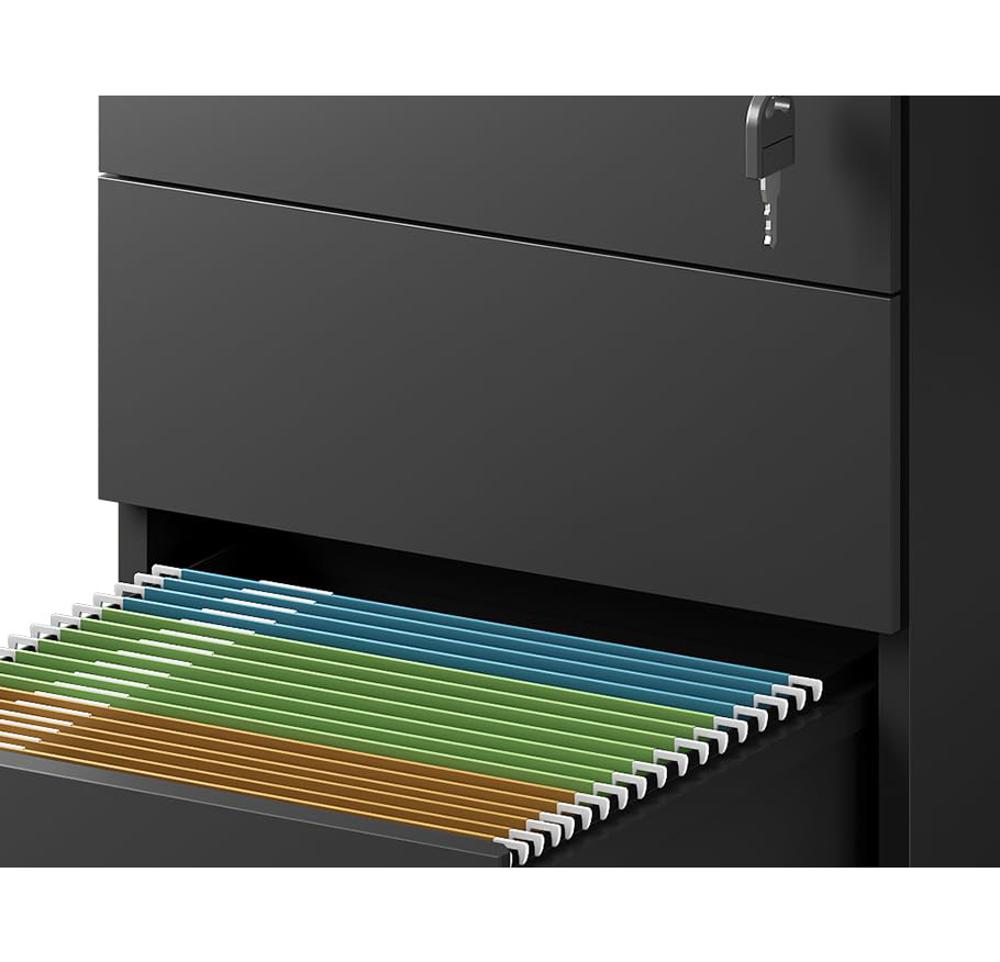 Amazon.com: DEVAISE 3 Drawer File Cabinet with Lock, Small Rolling