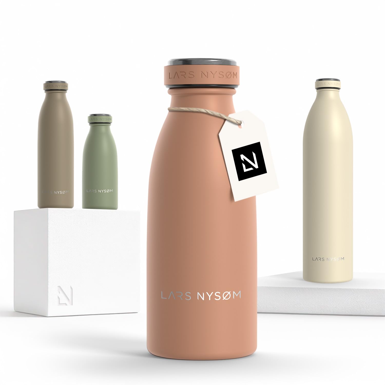 LARS NYSdiameter M Stainless Steel Insulated Water Bottle 350ml, 500ml, 750ml, 1L, 1 5 Liter, Blush Rose, 350 ml