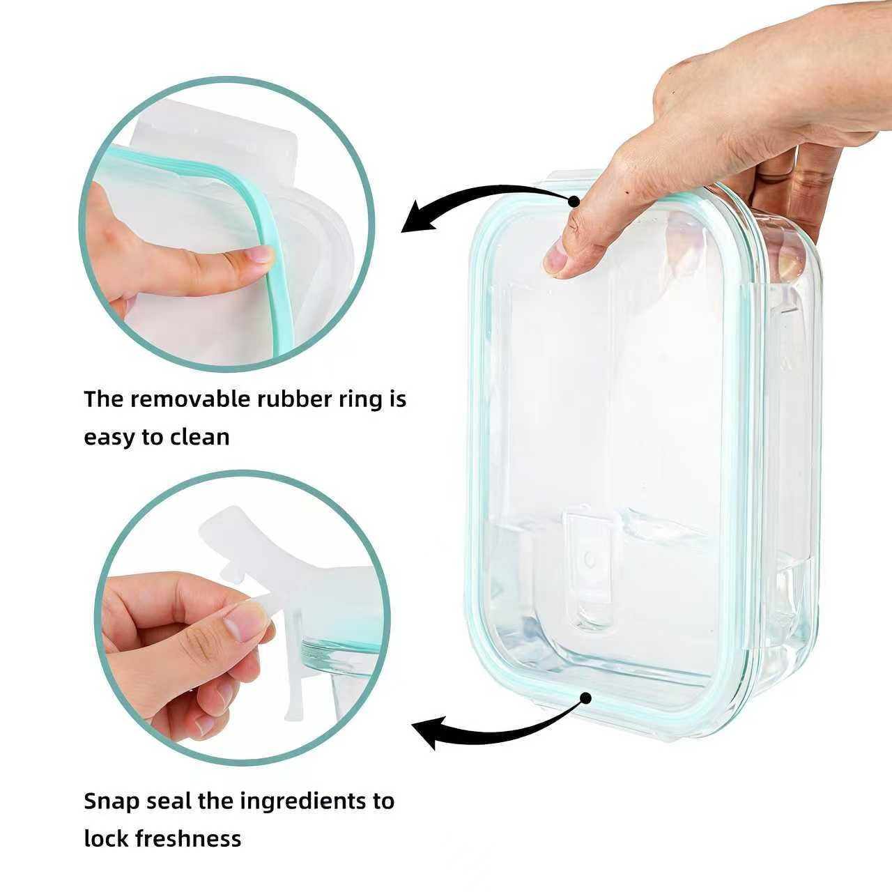 Frischhaltedosen aus Glas mit luftdichten Deckeln, 3-teiliges Set, stapelbare Meal Prep Container