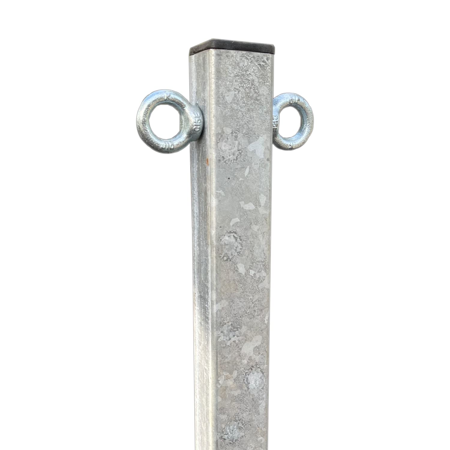 UvV Profi X40 Kettenpfosten Stahl 40 kg Set 4 x 1m x 40/40 Stahlpfosten + 15 kg schwere Fußplatte + 12,5m Absperrkette (Set B 4 Pfosten verzinkt)