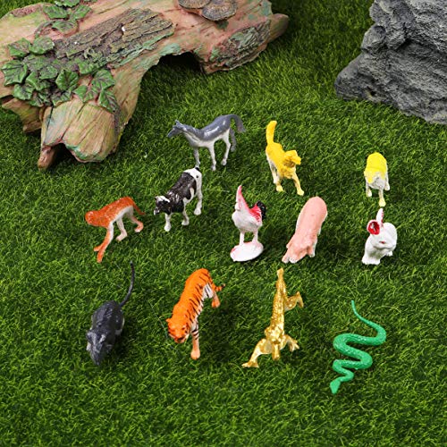 NUOBESTY 44 Peças de Modelo de Animal Selvagem Estatuetas de Selva Realista Animal Figura Estátua Zo