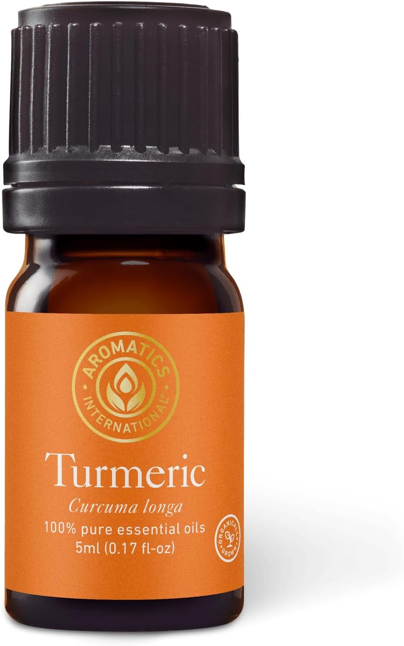 Aromatics International Premium Organic White Turmeric Essential Oil 18ml | 100% Pure Essential Oil for Diffusion & Aromatherapy