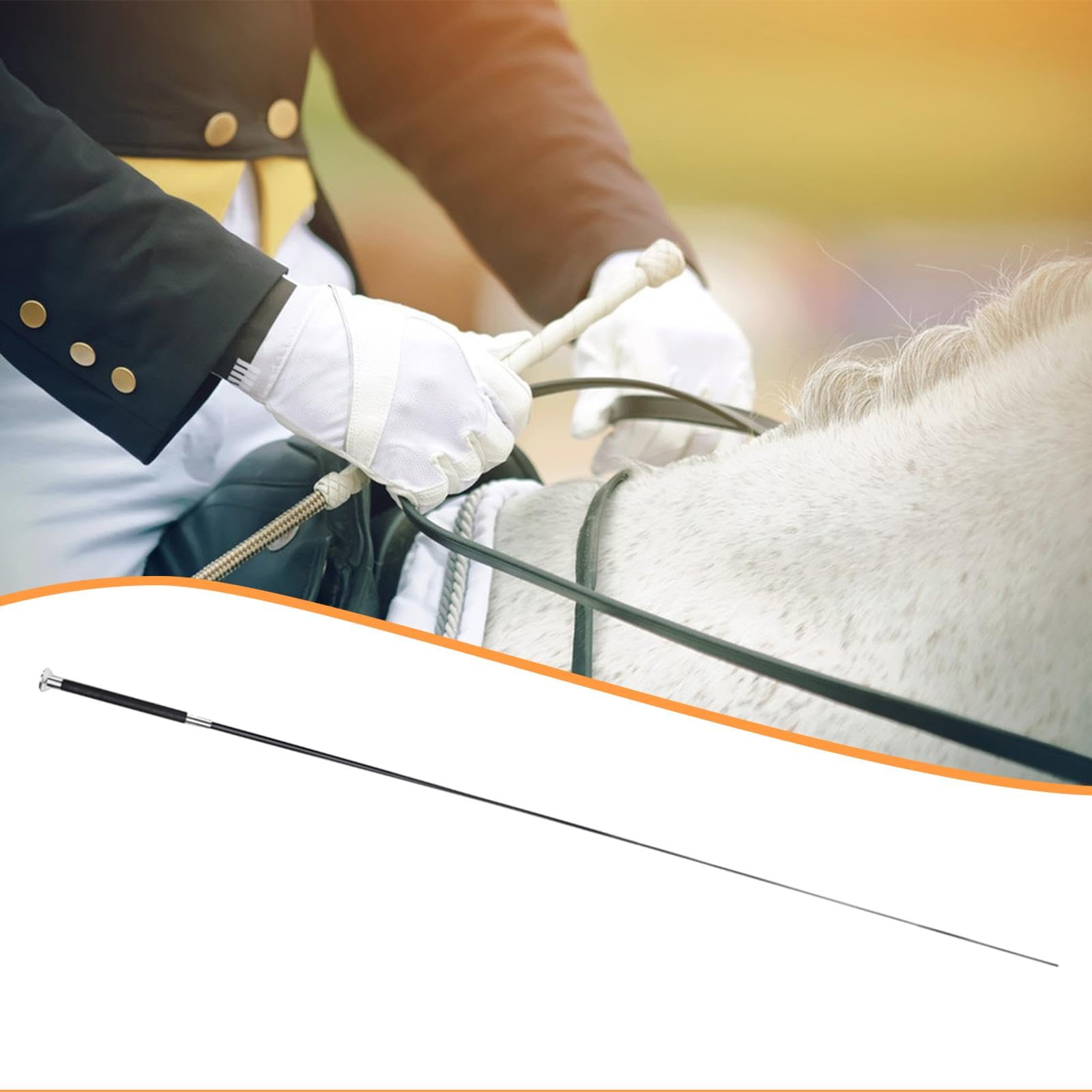 Frusta da Equitazione, Frustino in PU con Manico Telescopico, Ideale per Equitazione All'aperto, Dressage E Come Accessorio per Servizi