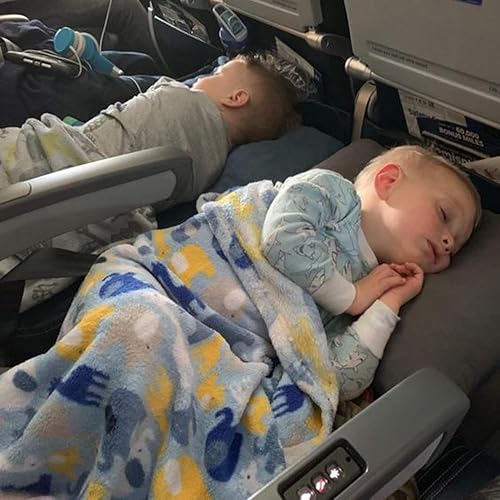Miniatura 7 de Reposapiés de viaje para avión, cama inflable de avión para niños pequeños, almohada de descanso de pies, artículos esenciales de viaje para niños,
