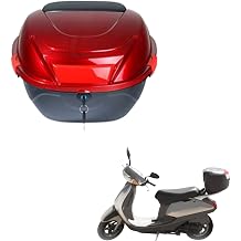 Daily Tail Box Motorcycle Trunk Luggage Top Box for Scooter/Motorcycle/Moped Back Top Case ABS Hard Shell 28L(Red)