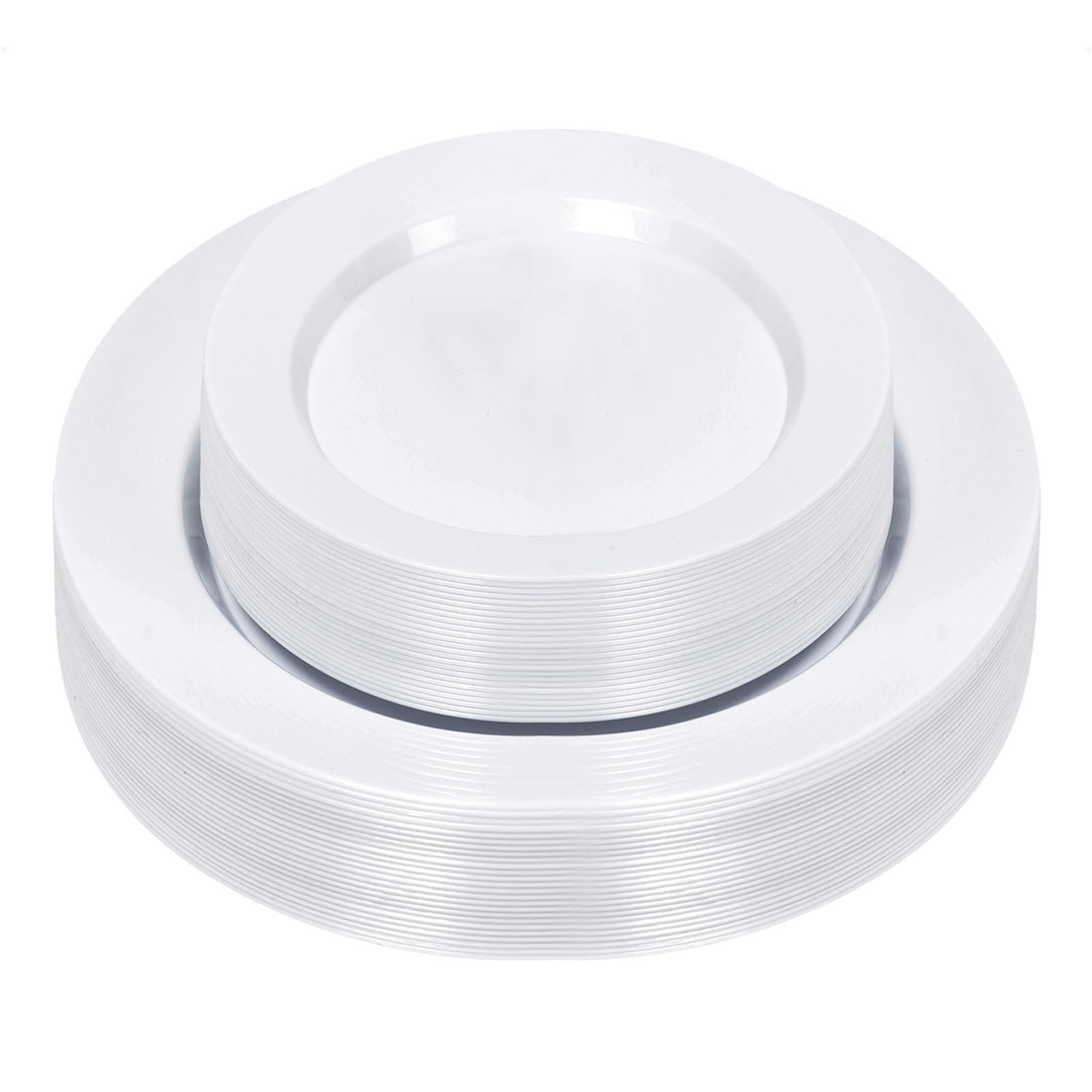 White Plastic Plates - 100 Pack for Parties & Events -12