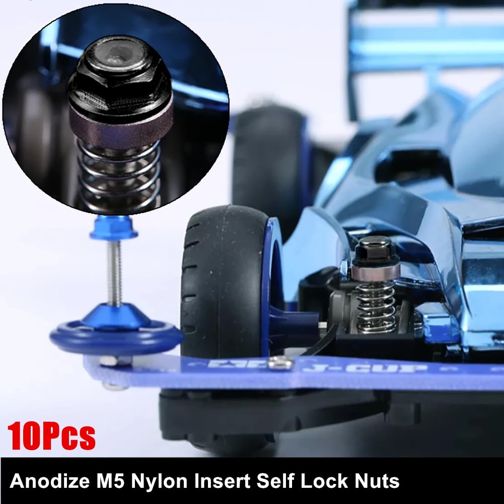 10 Dadi Autobloccanti In Nylon M5 - Controdadi Con Inserto Antivibrante - Foto 8