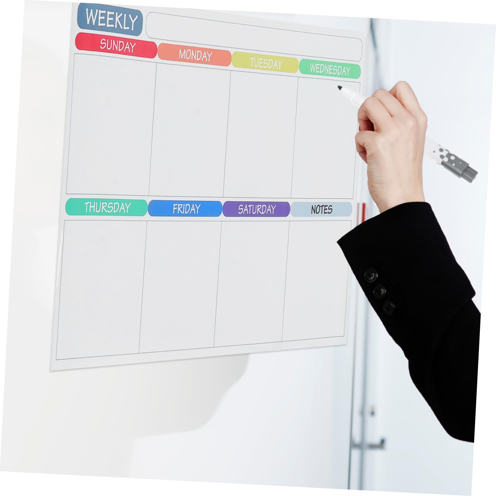 NUOBESTY 3 Set Di Adesivi Per Messaggi Da Frigorifero Magnete Settimanale Gomma Da Cancellare Marcatori Calendario Cucina Adesivi Per Unghie Programma Di Pianificazione