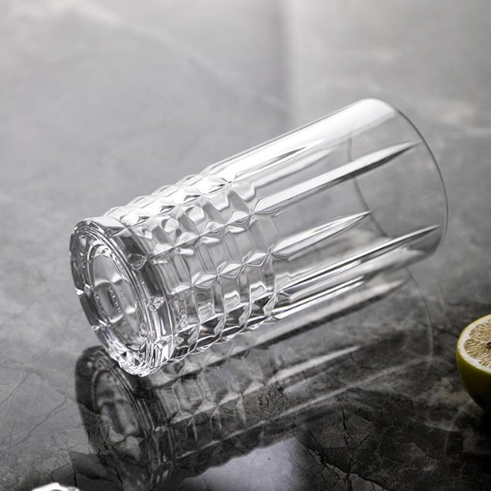 LATRAT Szklanki do picia, Kieliszki 370 ml (φ70 x 150 mm), szkło kryształowe, przezroczyste, nadają się do mycia w zmywarce, do biura (szklanki 2)