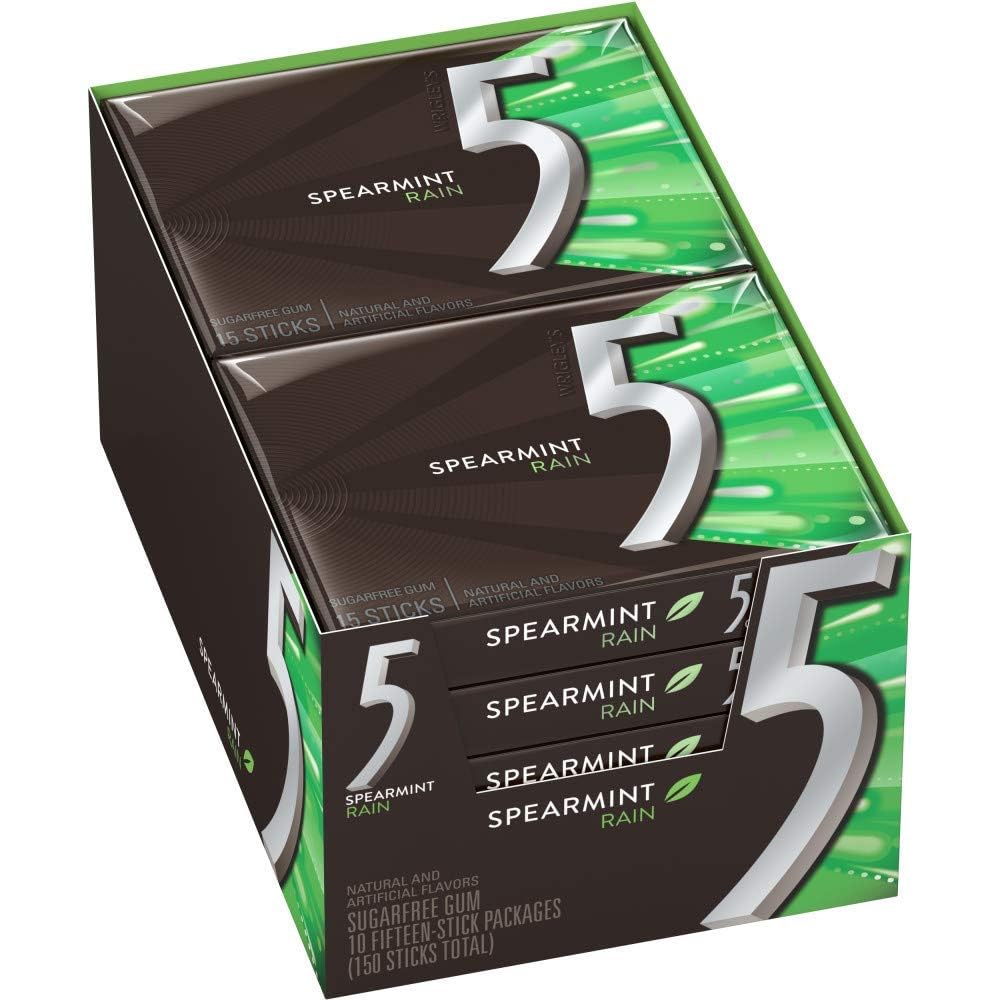 5 Gum Rain Spearmint Gum (10 Packs of 15 Pieces) (B0DH8K7X49) Amazon Price History, Amazon Price Tracker