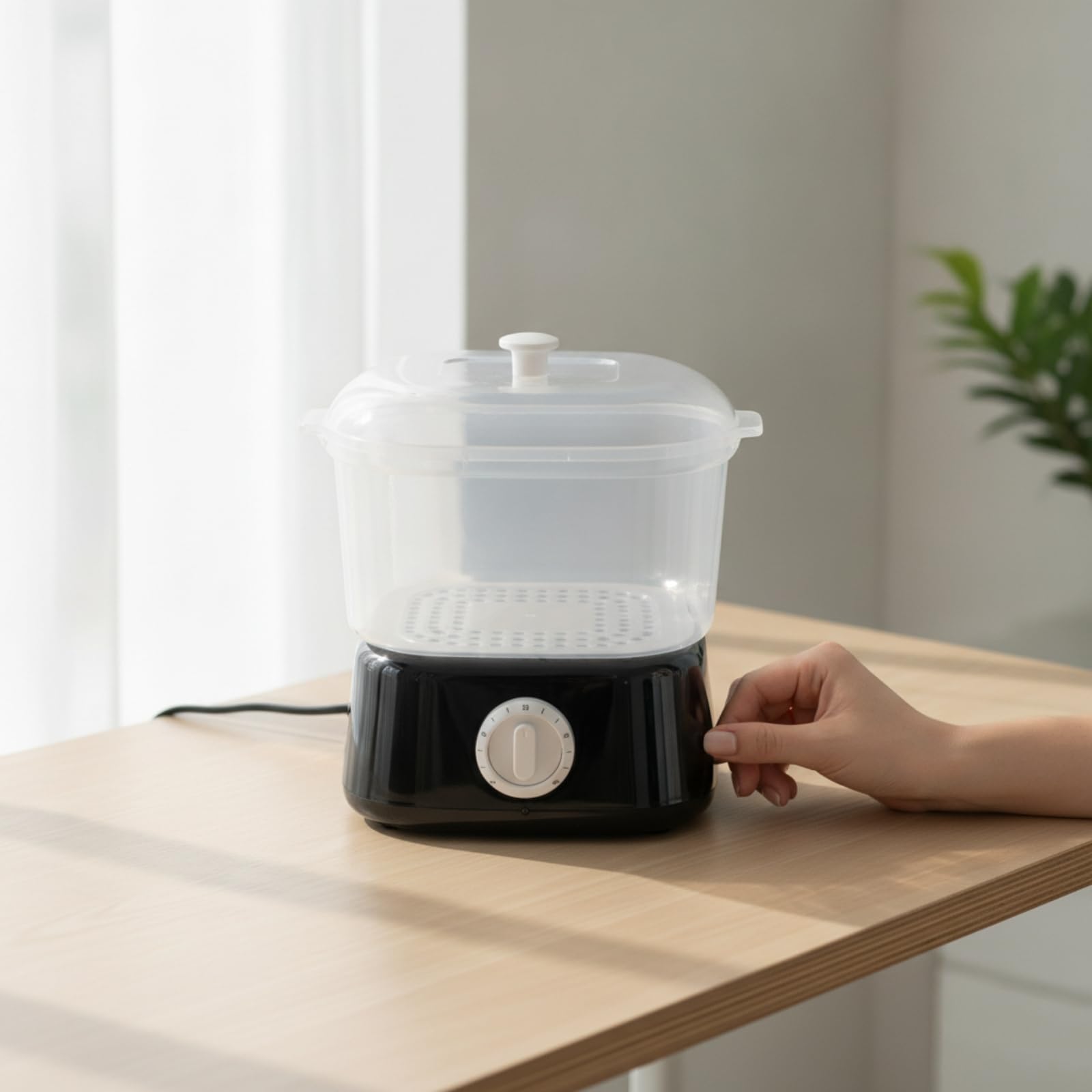 Sharplace Facial Care Heater Gesichtssauna Dampfgerät Heiztopf Handtuchwärmer mit Herausnehmbarem Einsatz aus PP Material Und Drehregler für Kosmetikstudio Spa Zuhause, Schwarz, Europäische Norm EU