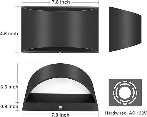 Miniatura 5 de TRLIFE Lámparas de pared LED modernas, control remoto regulable y temperatura de color ajustable 3000K6000K, aluminio 12W, cableado fijo 120V AC,