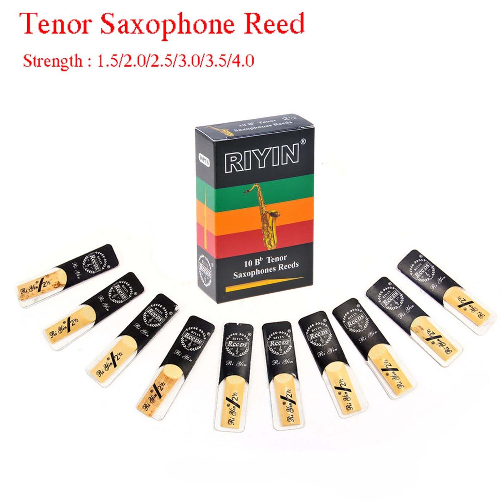 Holzblasinstrument 10-teiliges Saxophon-Set mit Stärke 1,5/2,0/2,5//3,5/ for Saxophon-Holzblasinstrumente, Zubehör, Ersatz