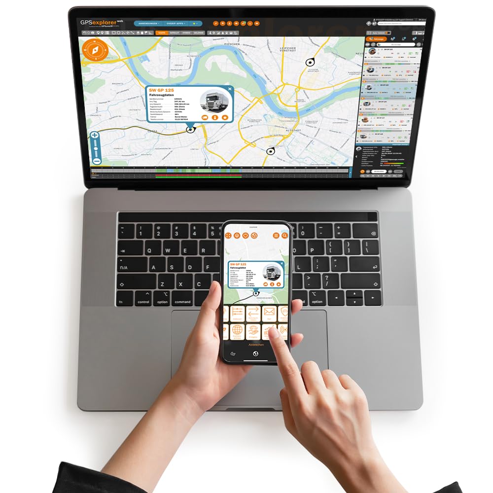 OBD: GPS Telematik-Tracker inkl. 1 Jahr Lizenz, sofort einsatzbereit! Für Ortung + Objekterkennung + Telemetriedaten + elektronisches Fahrtenbuch mit Fahrer App + Fuhrparkmanagement Software
