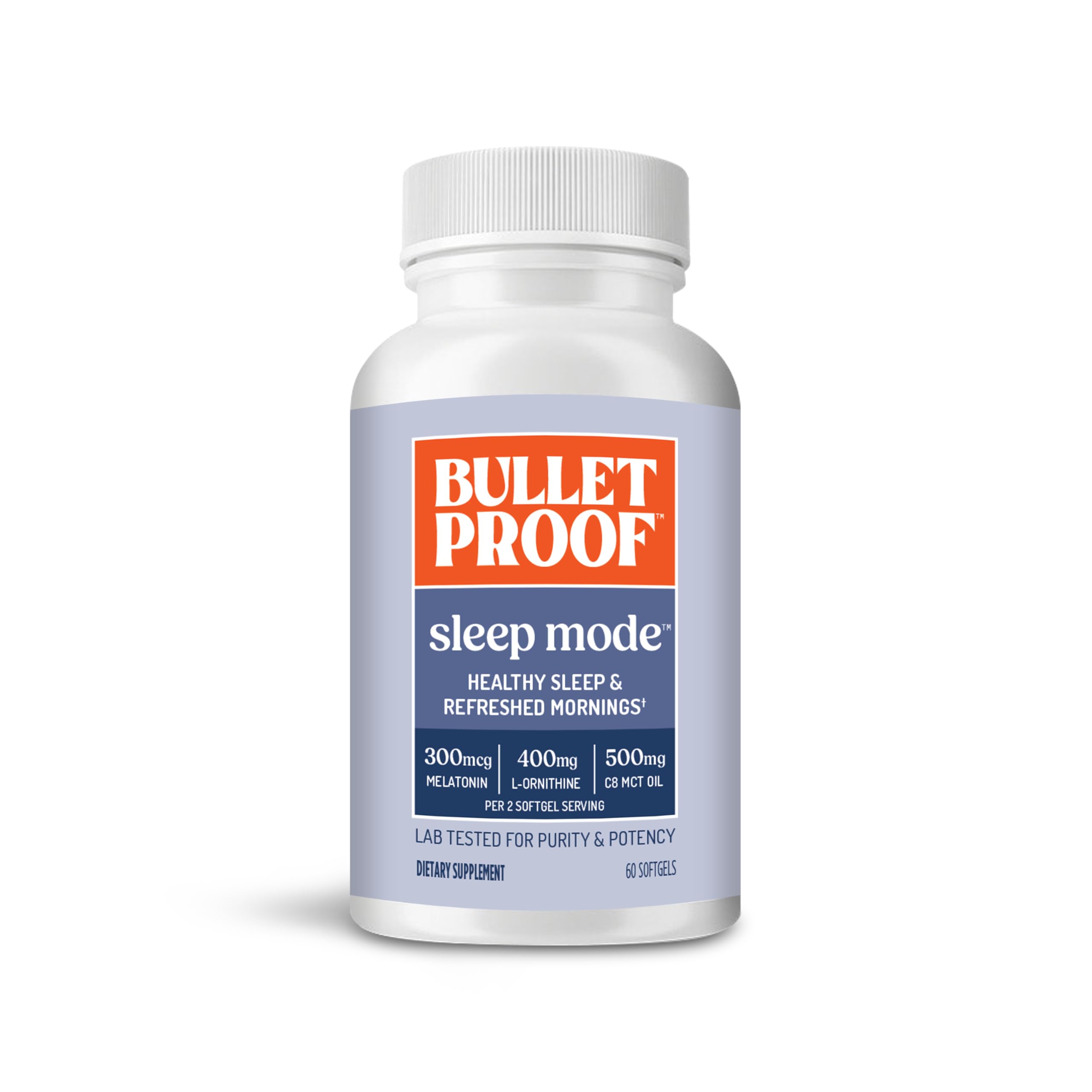 Bulletproof Sleep Mode Softgels, 60 Count, Supplement with Brain Octane C8 MCT Oil to Support Sleep
