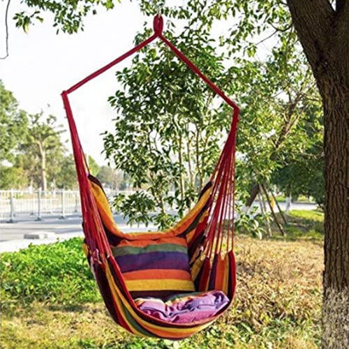 Silla de hamaca plegable Alomejor con cuerda colgante y asiento para interior 3