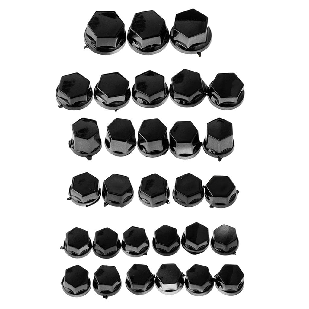 ATORSE® 30 Pieces Motorcycle Screw Nut Bolt Cap Cover Decoration For Yamaha Black-image-9