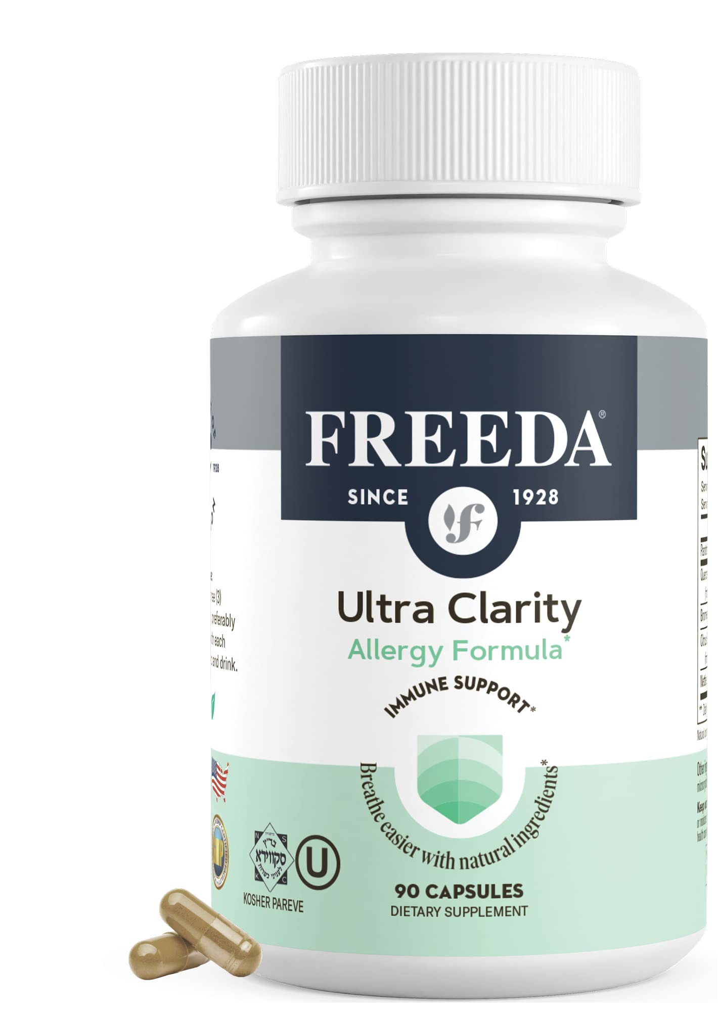 FREEDA Quercetin, Bromelain & Nettle Leaf – Natural Allergy Support 90 Ct