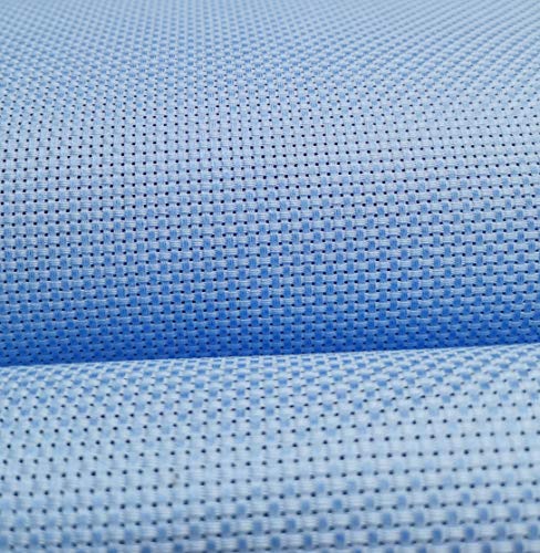 Image of 19 inch x 28 inch 11CT Counted Cotton Aida Cloth Cross Stitch Fabric (Light Blue)