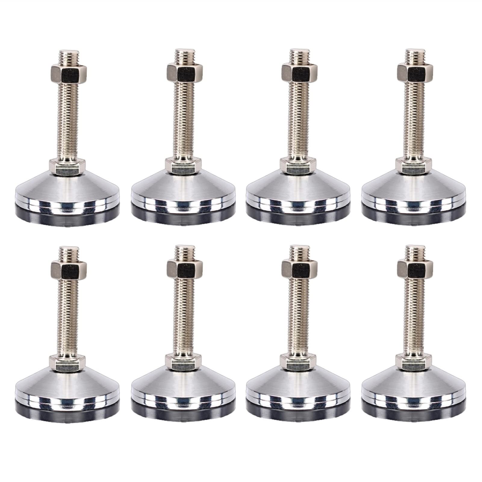 MyncbD Piedini di livellamento Piedi di livellamento Nero M12 Heavy Duty, W/Blocco Dadi for mobili, Tavolo, armadi, scaffalature e Altro Ancora, 4 / 8pcs. (Size : 8PCS)