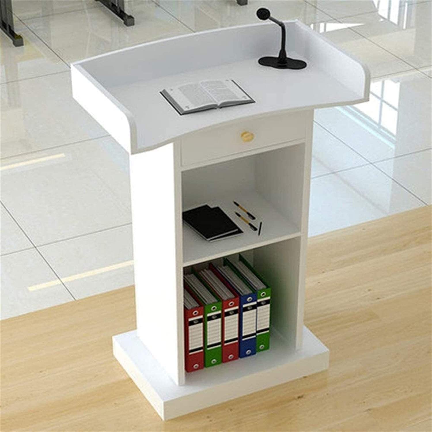 Rednerpult-Podiumsständer, tragbares Podium, Büro, Konferenz, Rednerpult, Tisch, Rednerpult, stehend, Rednerpult, Tischpult, Rednerpult, Podium, Hosting, Empfang, Reden, Vortrag, Podium (weiß)