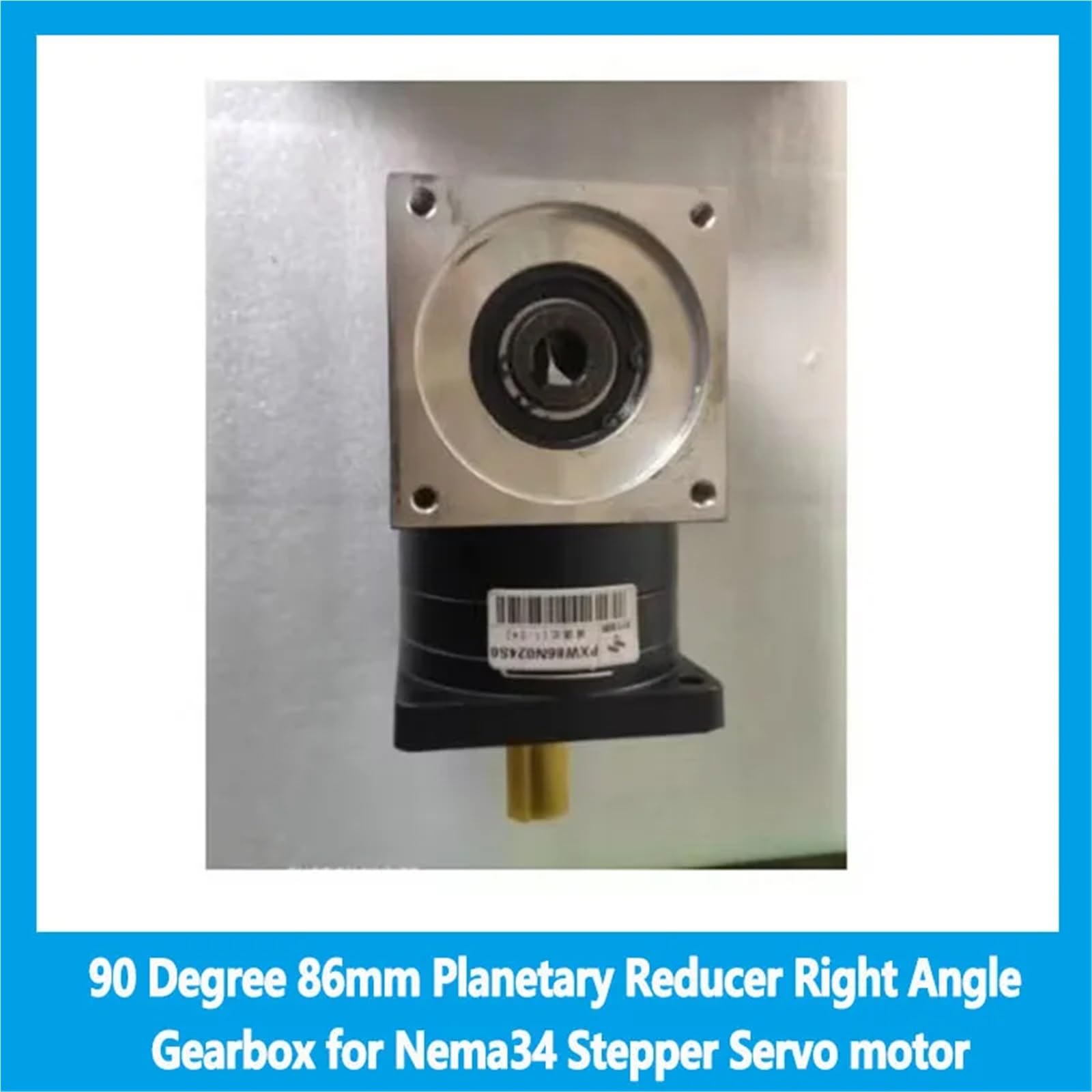 Reductor planetario de 90 grados y 86 mm con caja de engranajes de ángulo recto for servomotor paso a paso Nema34, relación de velocidad: 3:1, 4:1, 5:1 y 6:1. | 5 to 1