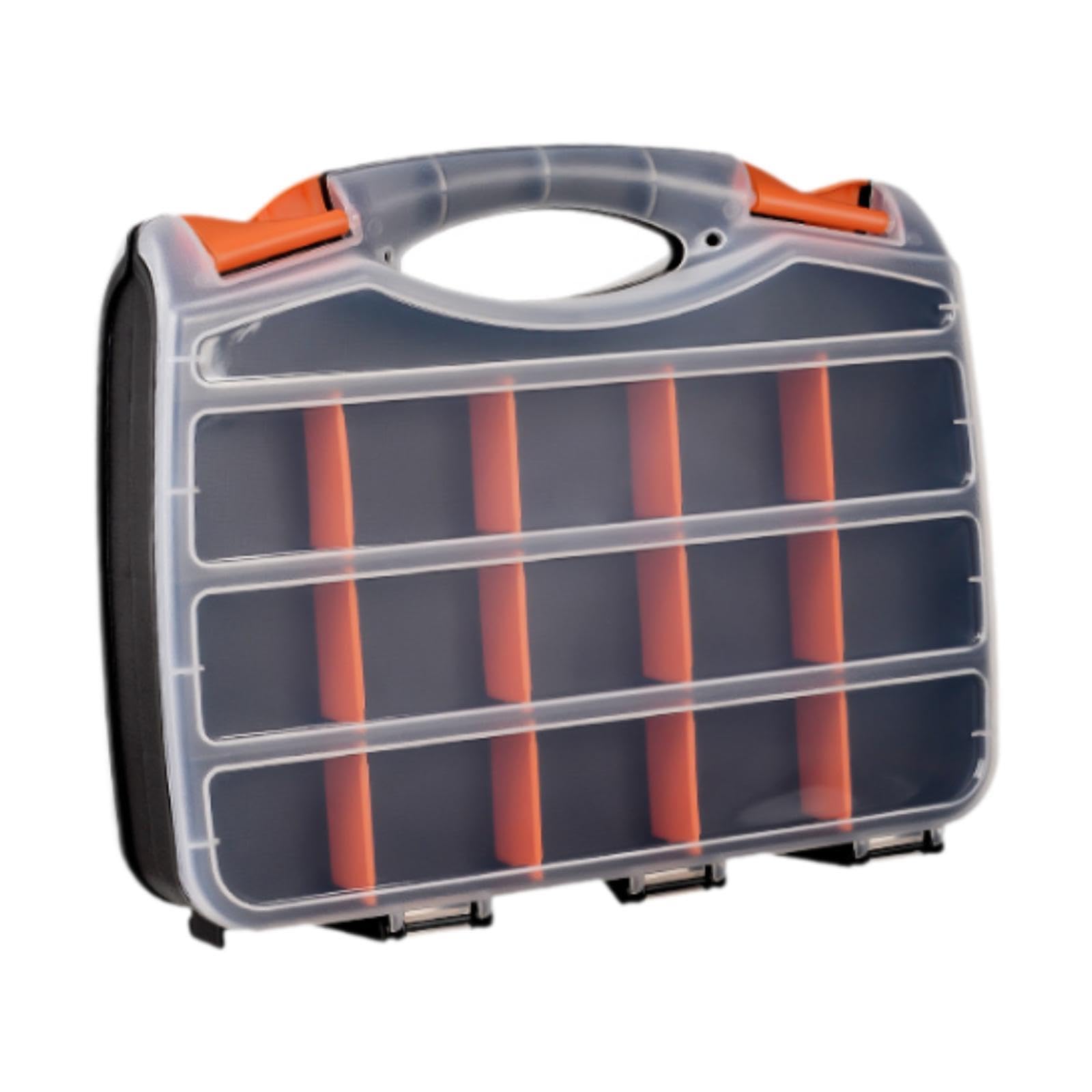Caja Organizadora de Herramientas de Doble Cara con Paredes Divisorias Extraíbles, Estuche para Cebo de Pesca con Mosca, para Piezas Pequeñas Y