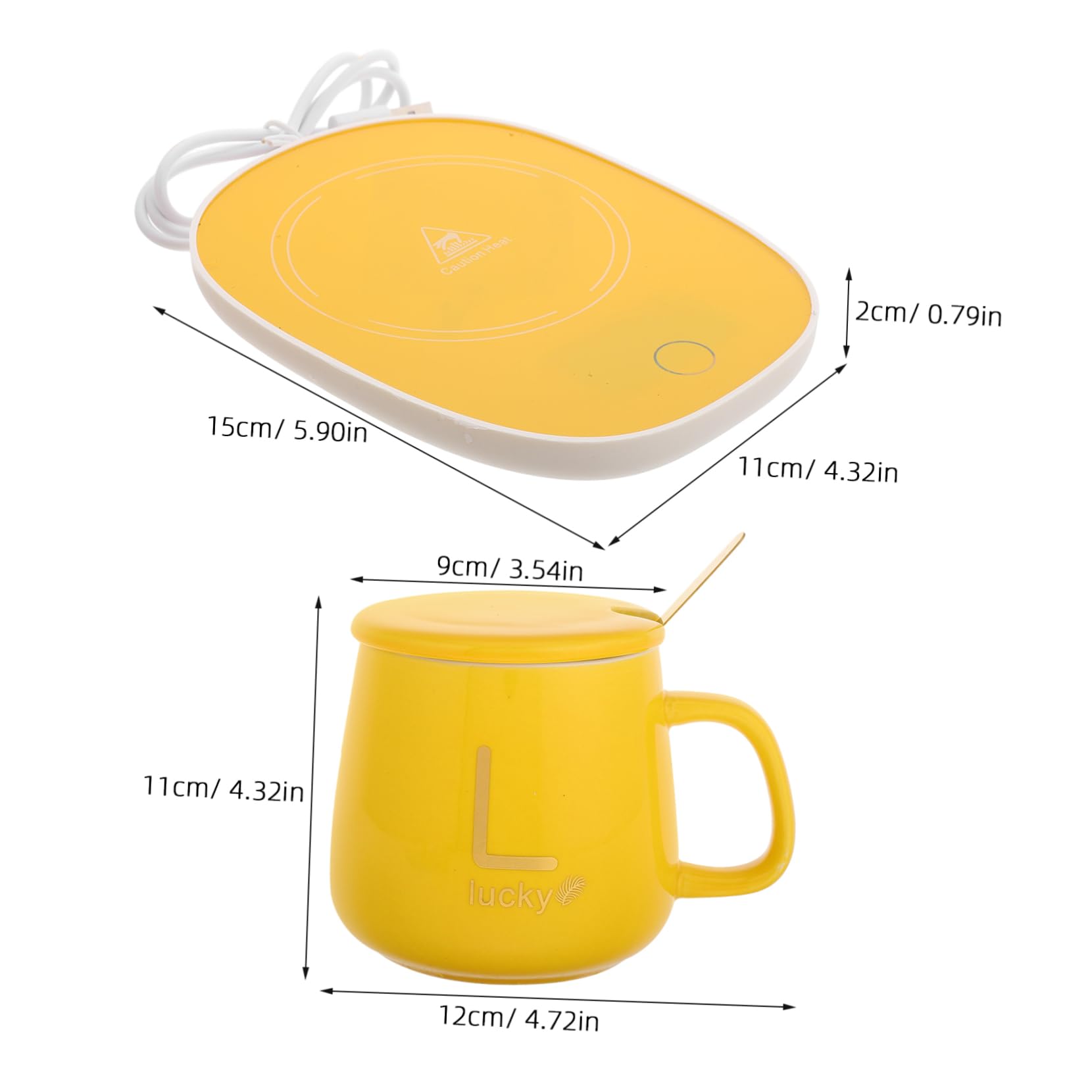 OKUMEYR Set of Constant Temperature Coasters -Heated Desk Warmer Pad for Tea Milk Hot Beverage Office Use