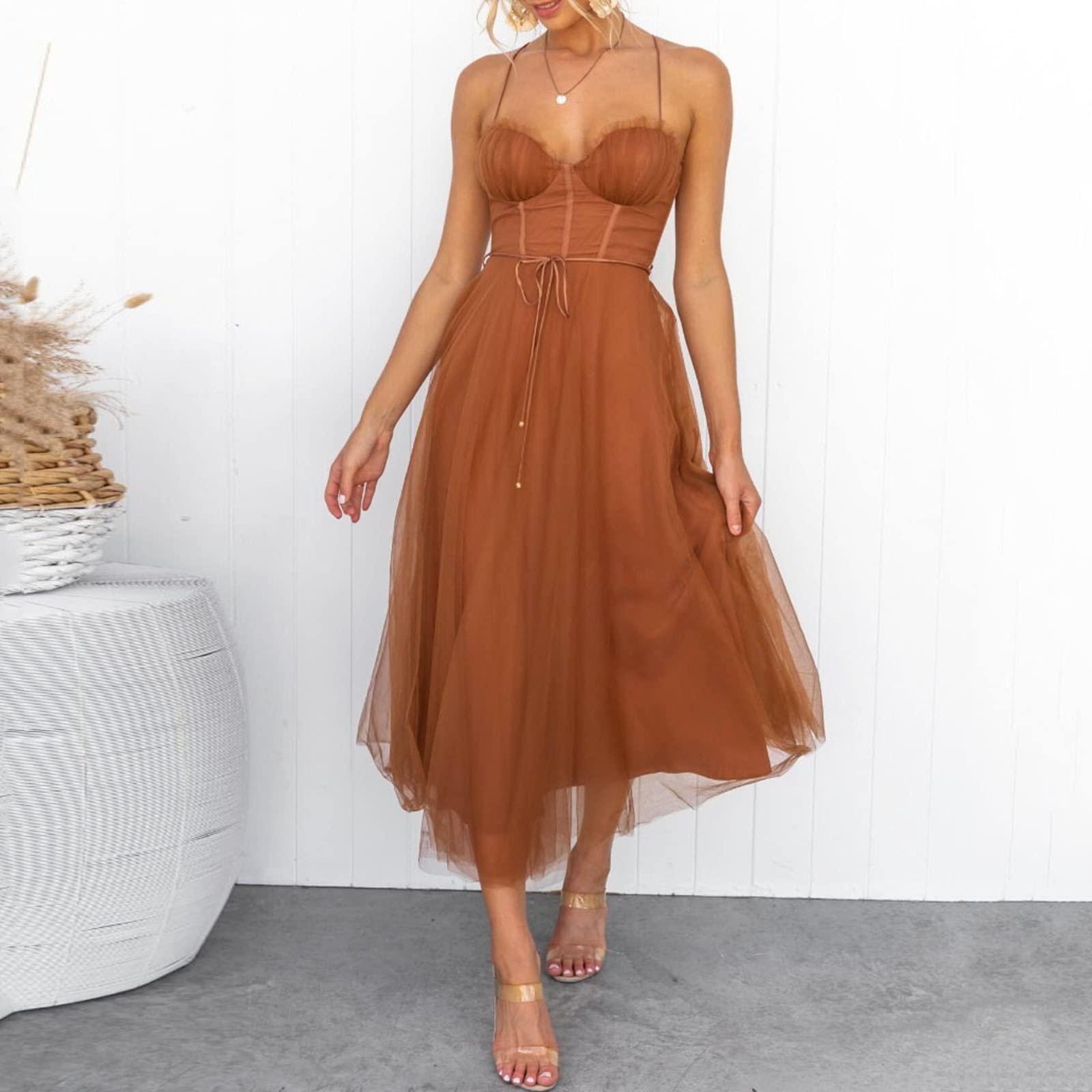 Rosa Prinzessin Kleid Damen - EuropäIsches Amerikanisches Neues Temperament Sexy -Mesh-Party-Abendkleid Kleid New Look Damen Kleid Schwarz