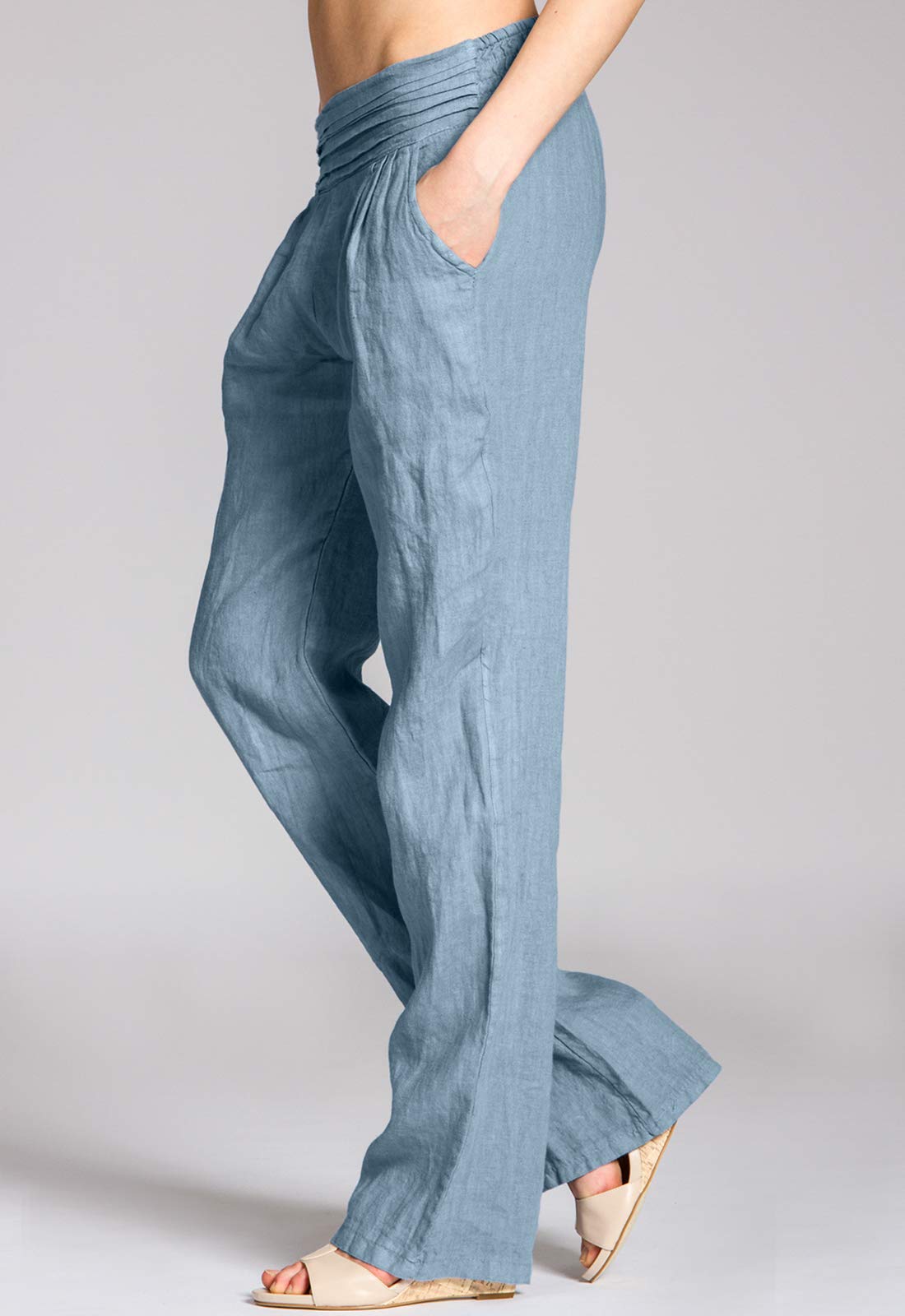 Caspar KHS020 Damen Casual Leinen Hose