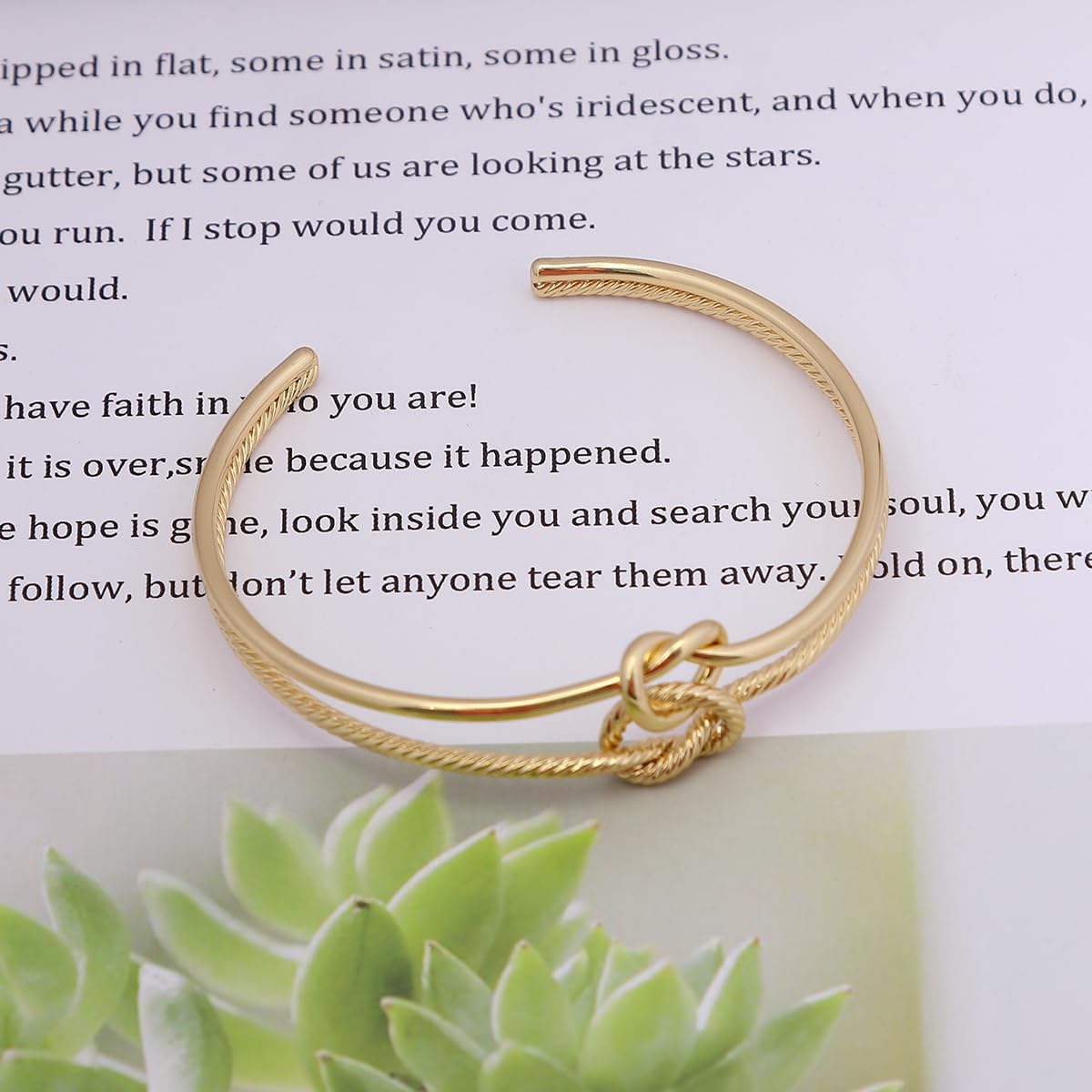 Simple Knot Love Knot Bangle Adjustable Open Cuffs Bracelet for Women Tie the Knot Bangle - Image 3