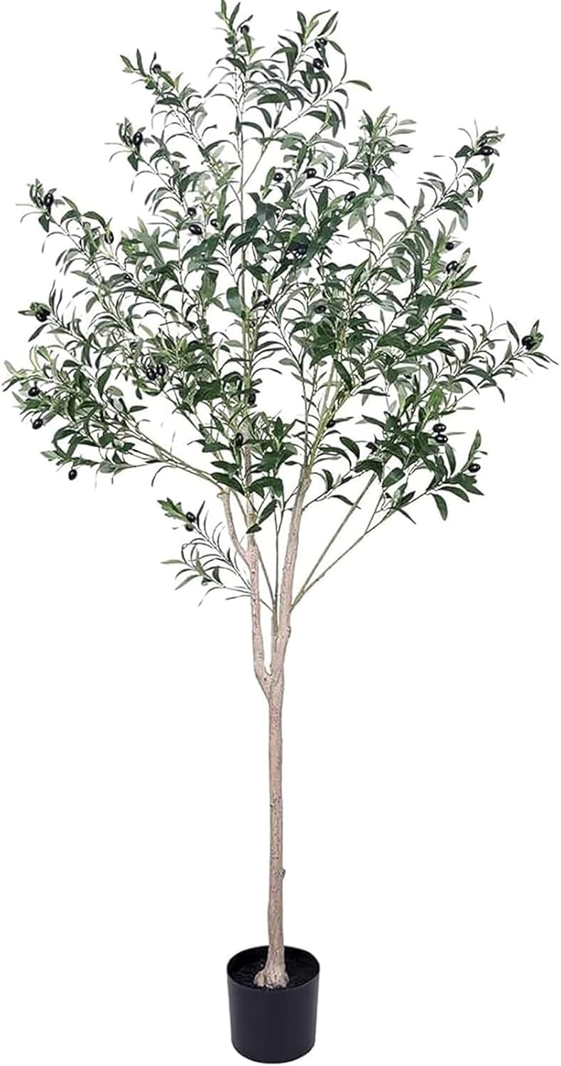 Artificial Olive Tree for Living Room Decor, 6FT Bendable Fake Plants Artificial Indoor, Faux Silk Plant Fake Trees in Potted with Oliver Branch Leaves and Fruits for Modern Home House Office Décor - Image 9