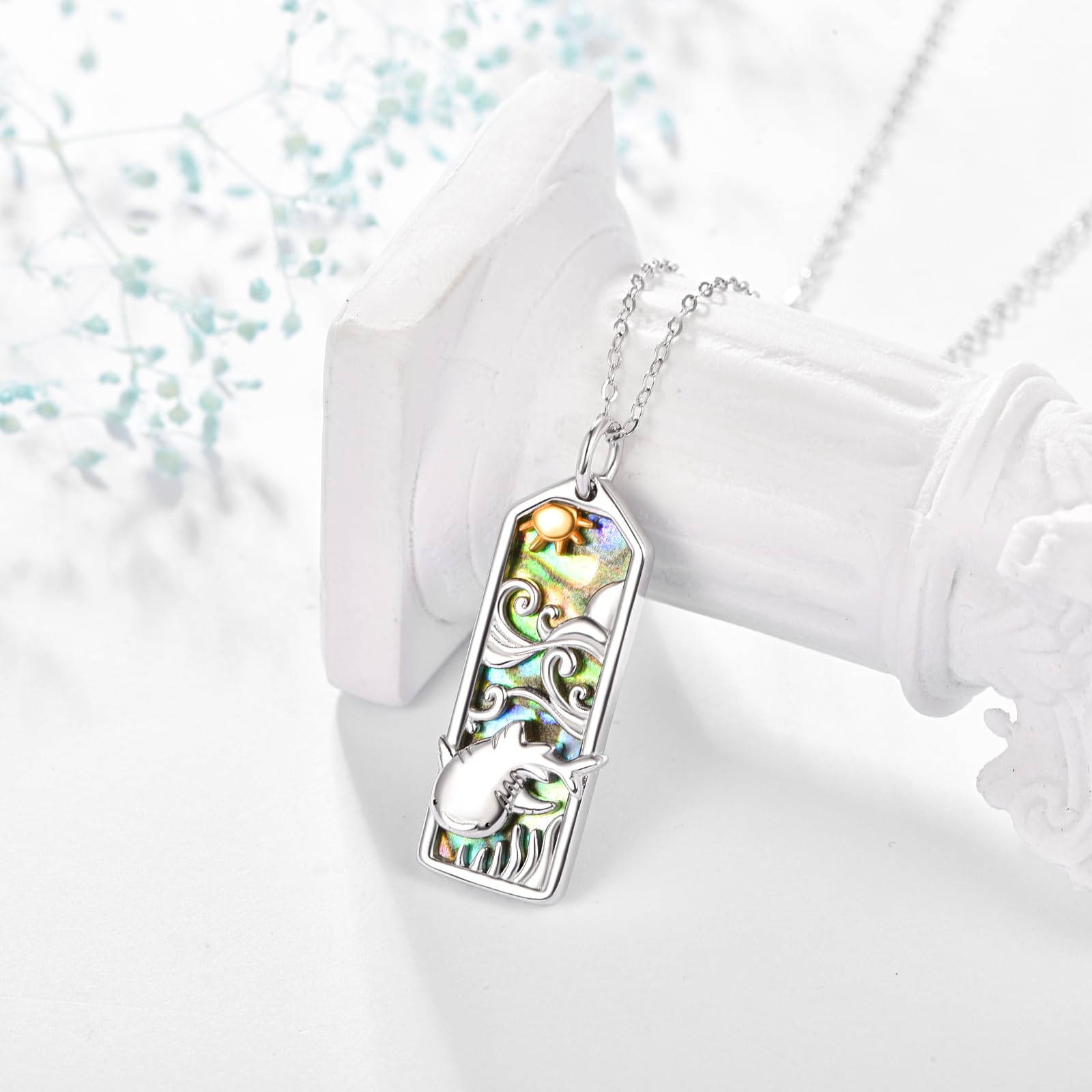 praymos Shark Necklace for Women Sea Ocean Animal Fish for Women Shark Pendant Necklaces, SILVER, Medium - Image 2