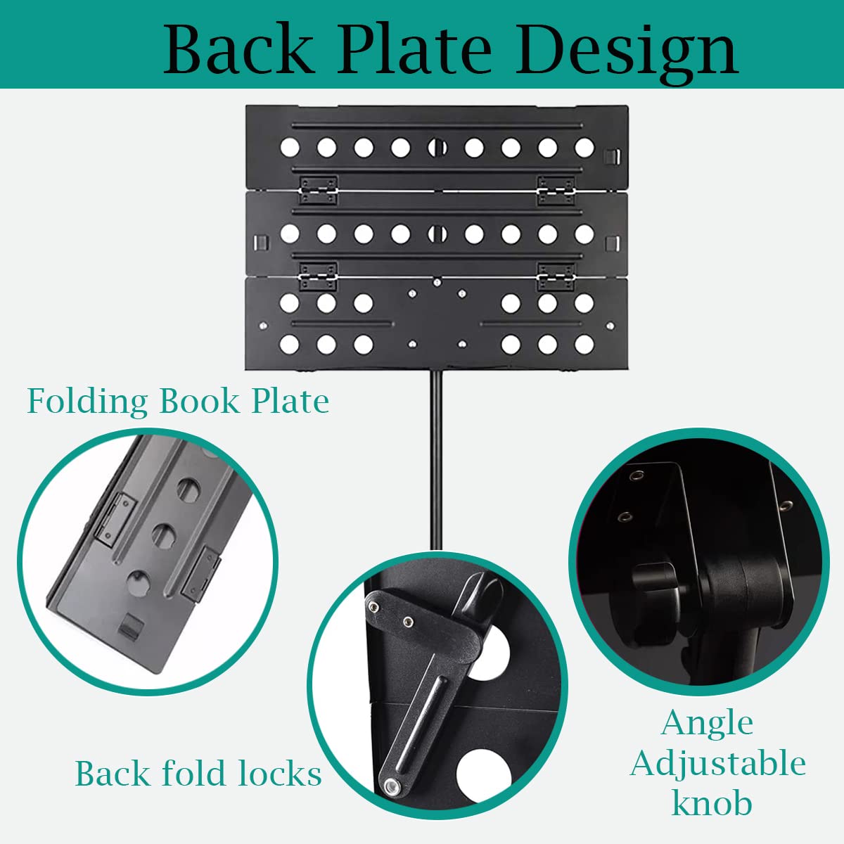 TECHBLAZE Orchestral Music Notation Stand for Singers - Portable Folding Sheet Music Holder with Clip | Heavy Duty Tripod Stand for Books, Lyrics, Singing Scripts & Music Books 1