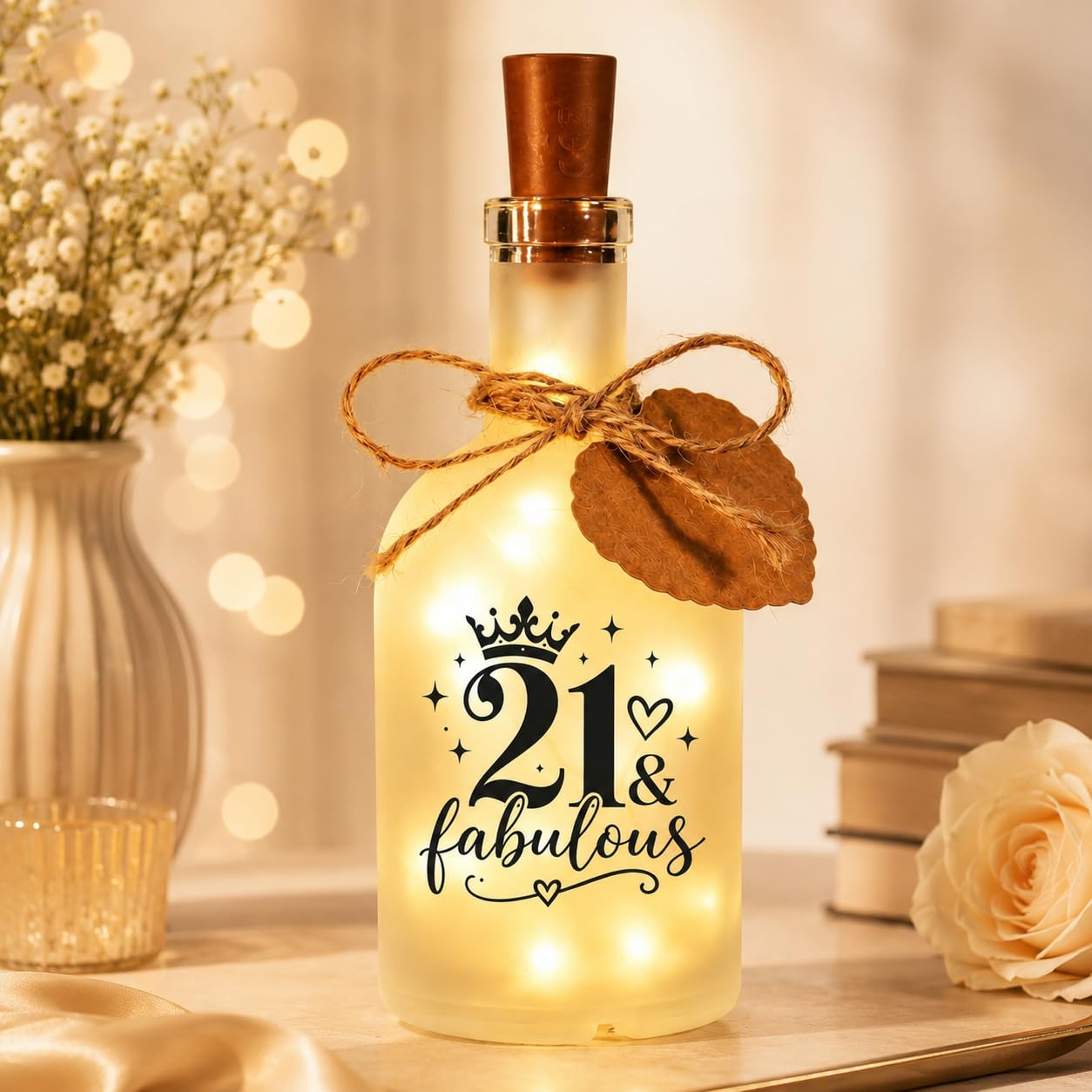 21st Birthday Gifts for Women, Small Fairy LED Lights Bottle Decorative