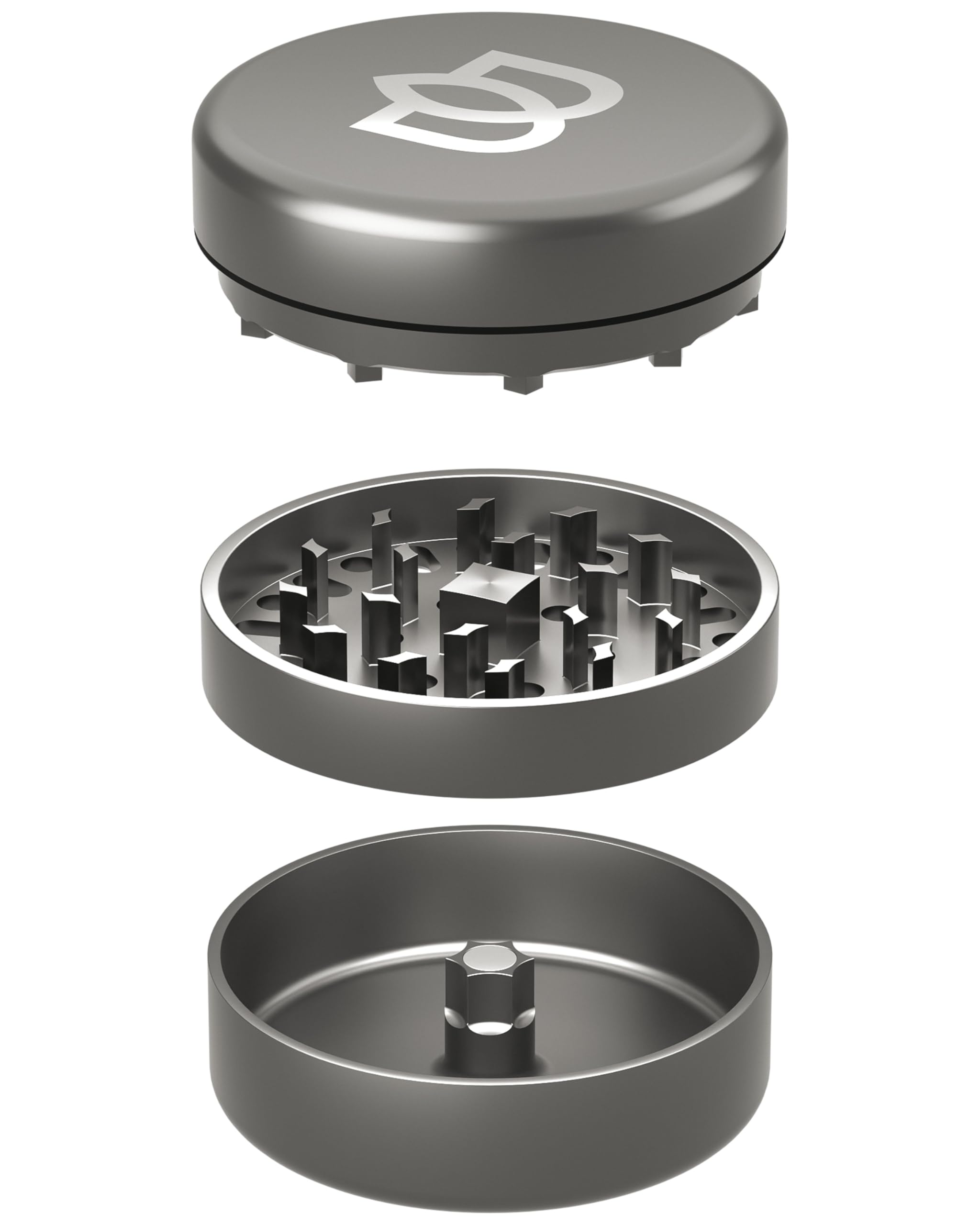 Bloomint Titan Premium Grinder Metall 62 mm, Crusher Korrosionsfrei und langlebig, Metall Grinder 3 teilig, Extra scharf
