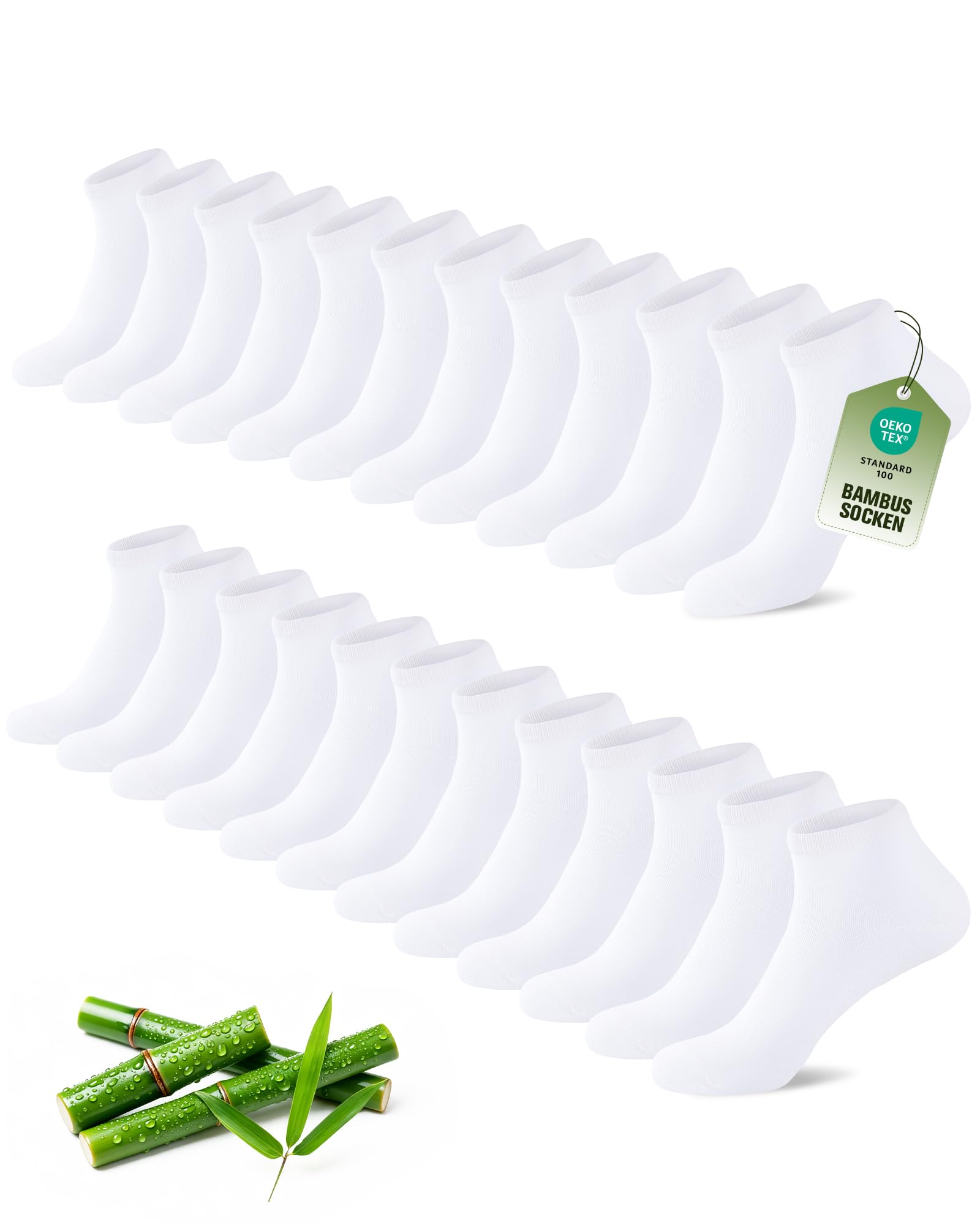 SukModen 12/24 Paia di Calzini da Sneaker per Uomo e Donna in Bambù, Anti-Odor Traspiranti Mezzi Calzini Morbidi, Calzini Corti per Uso Quotidiano, Tempo Libero, Shopping e Casa