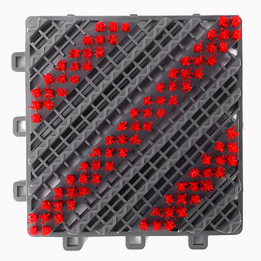 Tapis de porte d'épissure extérieur rouge 30x60cm tapis de sol antidérapant drainage
