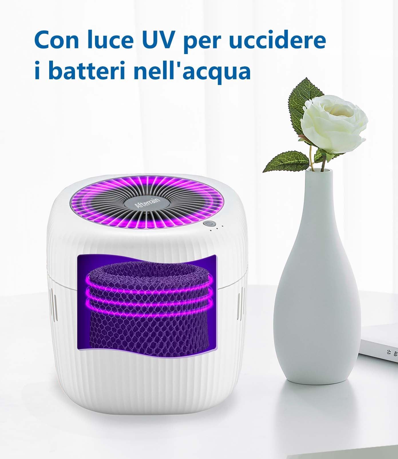 Mini umidificatore da 2,5 litri, umidificatore ad aria umidificata, per ufficio, hotel, camera da letto USB, senza nebbia, piccola batteria per bambini