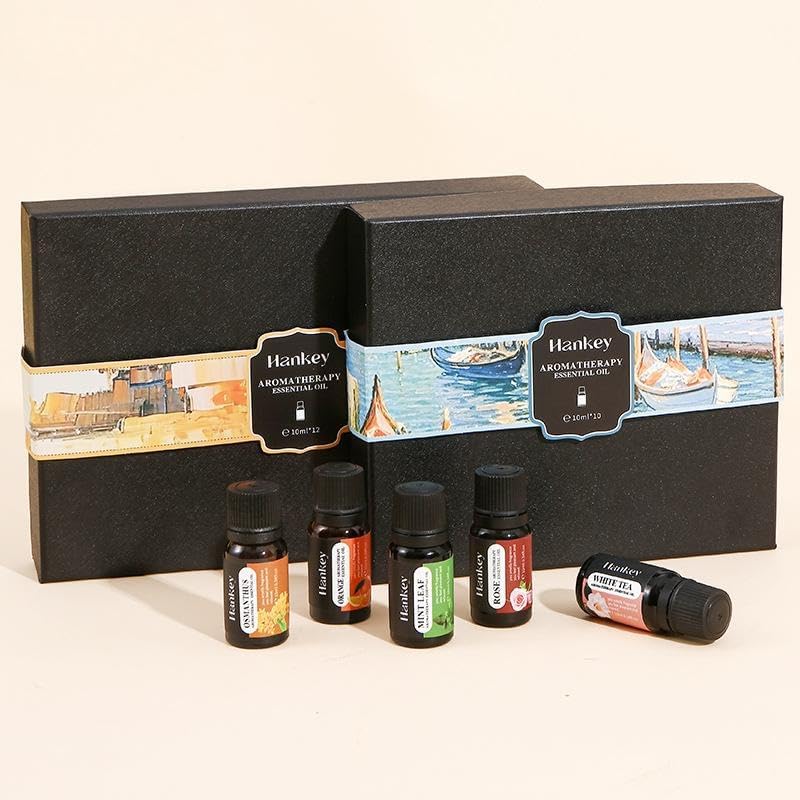 Essential Oils Set – Top 6 Blends for Diffusers, Home Care, Candle Making Scents, Fragrance, Aromatherapy, Humidifiers, Gifts – Peppermint, Tea Tree, Lavender, Eucalyptus, Lemongrass, Orange (10mL)
