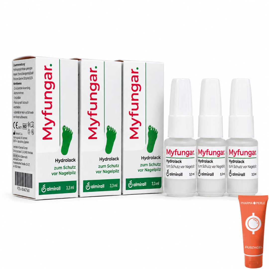 Hydrolack 3,3 ml I Nagellack für Fuß- & Fingernägel I mit Pharma Perle (3x) | täglich anwendbar, wasserlöslicher Schutzfilm, Nagelpflege