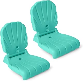 Step2 Kids Shell Flip Seat 2 Pack, Portable Outdoor Chair for Poolside, Camping, Beach, Stadium, Providing Back Support, Made of UV20 Durable Plastic, Mint