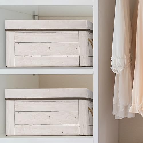 Miniatura 3 de Livememory Cajas de almacenamiento decorativas con tapa y asas, caja de memoria de tela para almacenamiento decorativo. 15.7 pulgadas de largo x