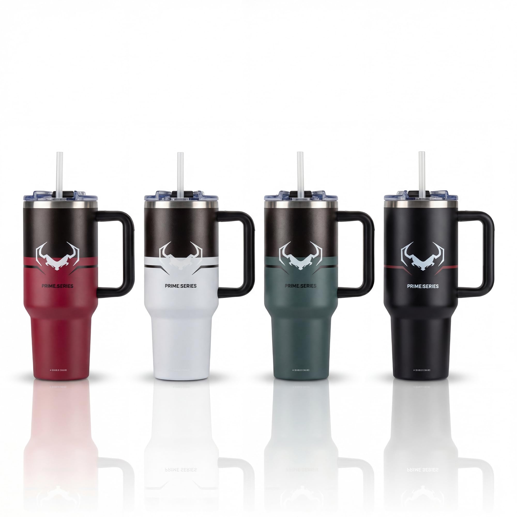 Diablo vaso térmico grande 1200 ml acero inoxidable con asa y pajita reutilizable tapa 3 en 1 vaso isotérmico portátil mantiene frío y caliente para café coche viaje oficina hermético