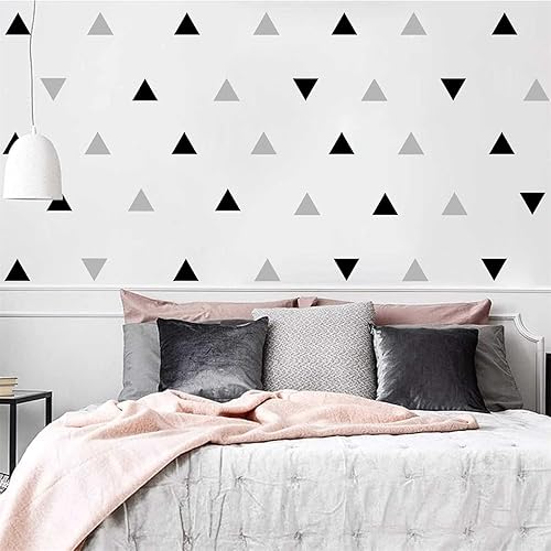 Miniatura 3 de Calcomanías de pared triangulares de vinilo negro y gris, calcomanías de pared modernas para despegar y pegar, calcomanías de pared geométricas para
