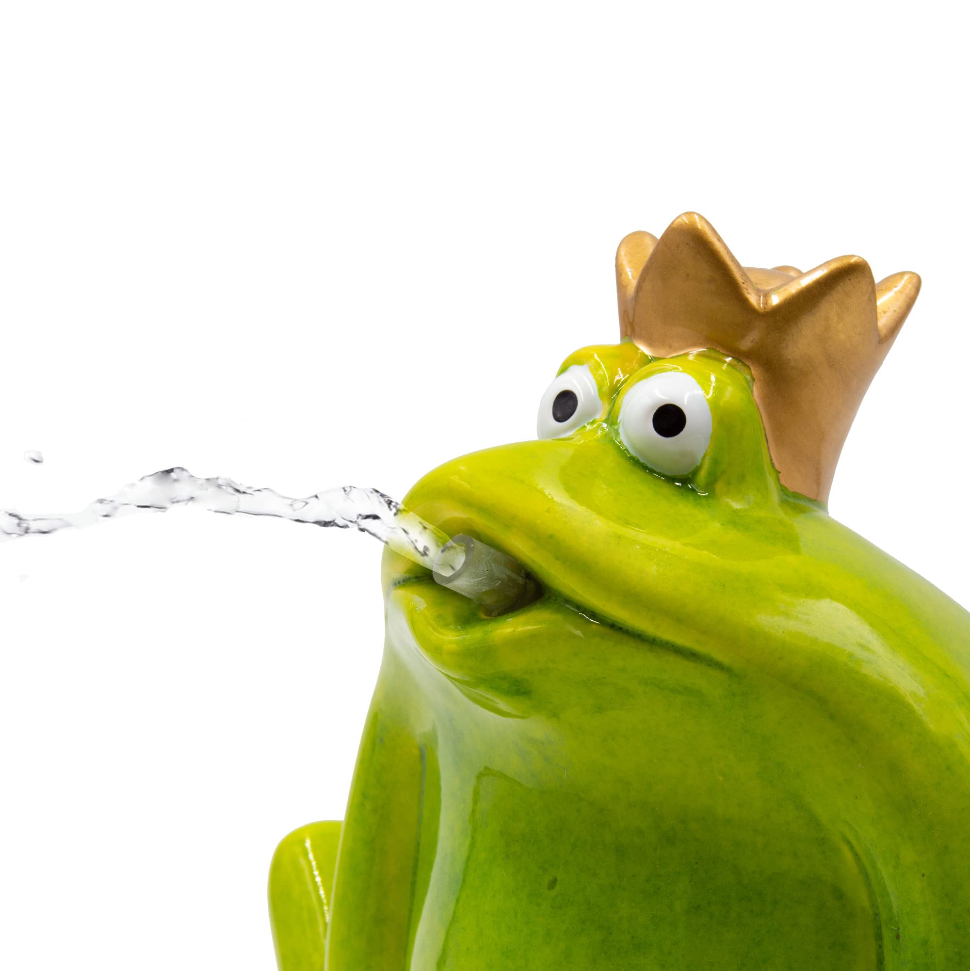 Wasserspeier Frosch Figur - Frosch Deko Garten - Wasserspiel Garten Deko - Gartenteich Becken Figuren Teich Zubehör